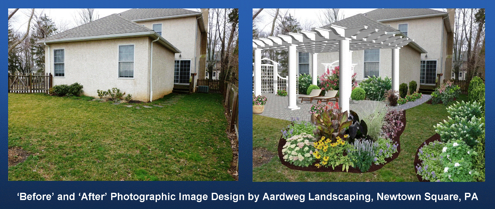 ‘Before’ and ‘After’ Photographic Image Design by Aardweg Landscaping, Newtown Square, PA 1 - Copy