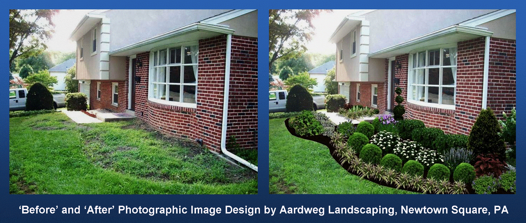 ‘Before’ and ‘After’ Photographic Image Design by Aardweg Landscaping, Newtown Square, PA 2 - Copy