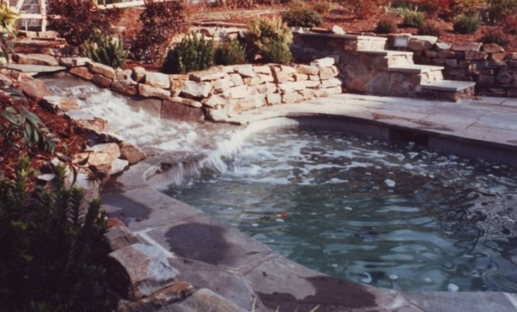 Waterfall into a pool