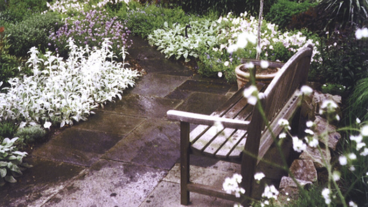 Garden pathway along the Main Line