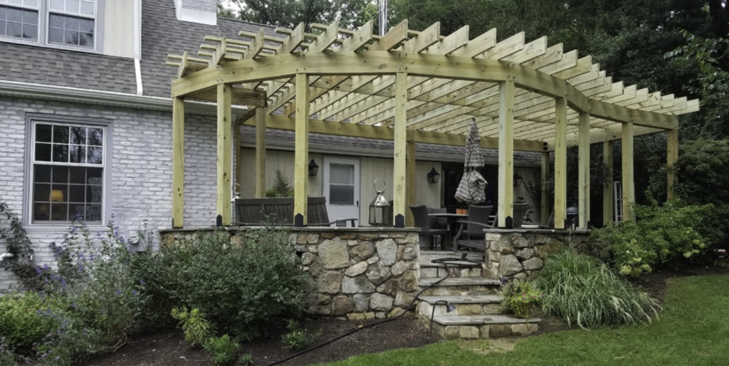 Pergola landscaping hardscape